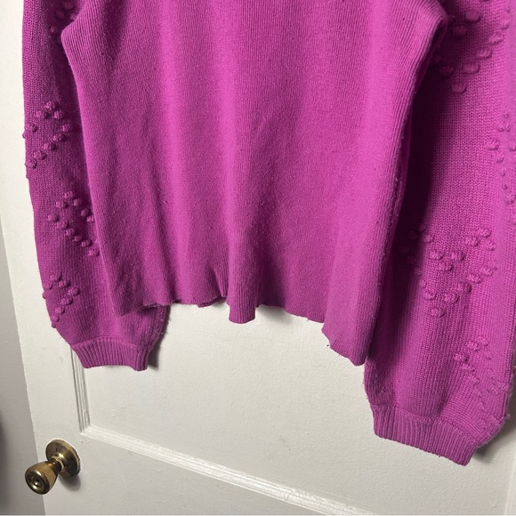Splendid Cashmere Blend Smitten Heart Knit Bubble knit Pink Pullover L - Picture 6 of 11